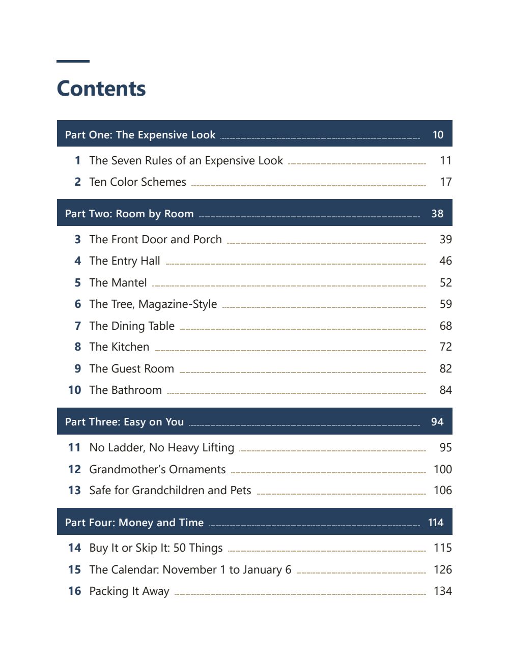 The contents page