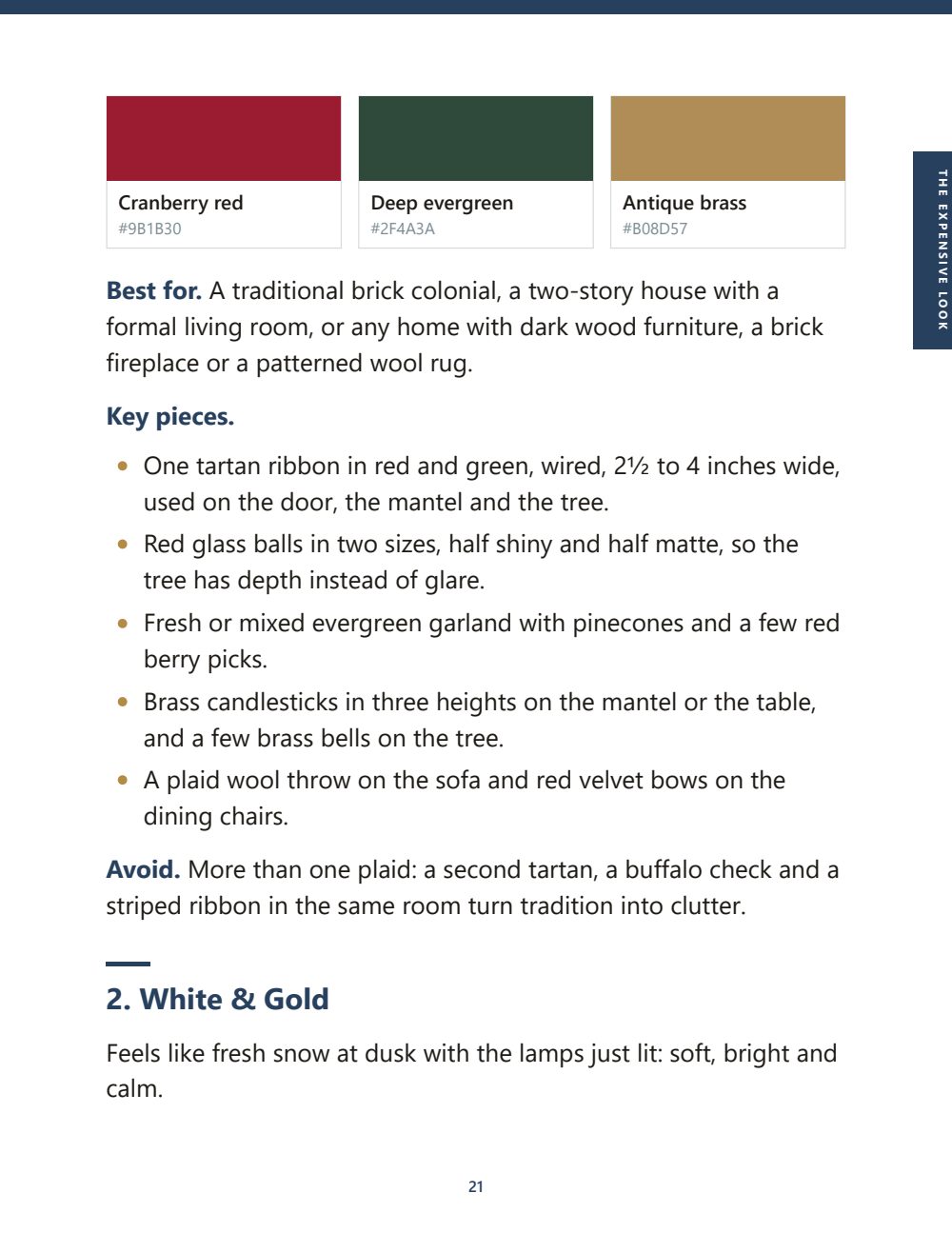 Chapter 2: the color card of Classic Red, Green and Plaid